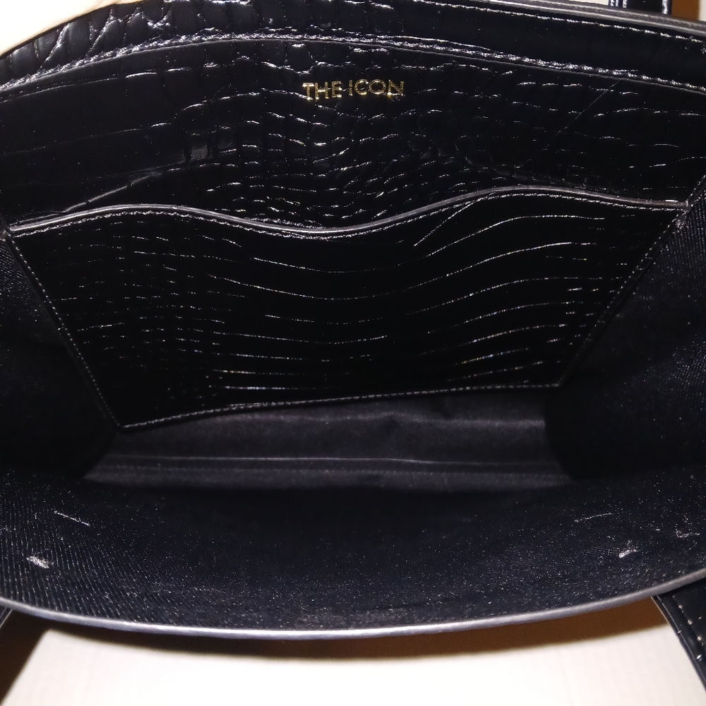 Ted Baker London The Icon Soocon Glossy Crocco Tote, Black, Faux Leather - Picture 8 of 10